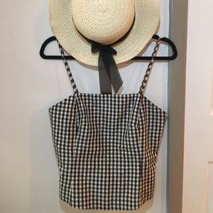 Gingham crop tank
